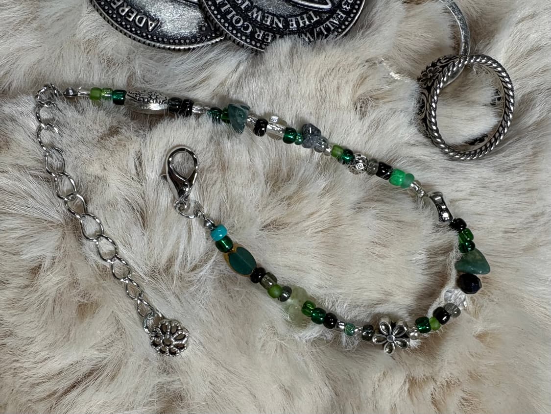 핸드메이드 비즈 팔찌 Green Flower 020 상품이미지5