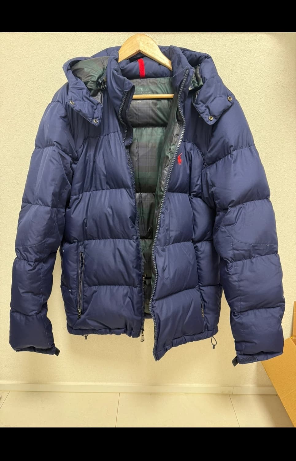 폴로 랄프로렌 남성 네이비 패딩 점퍼 M 상품이미지1
