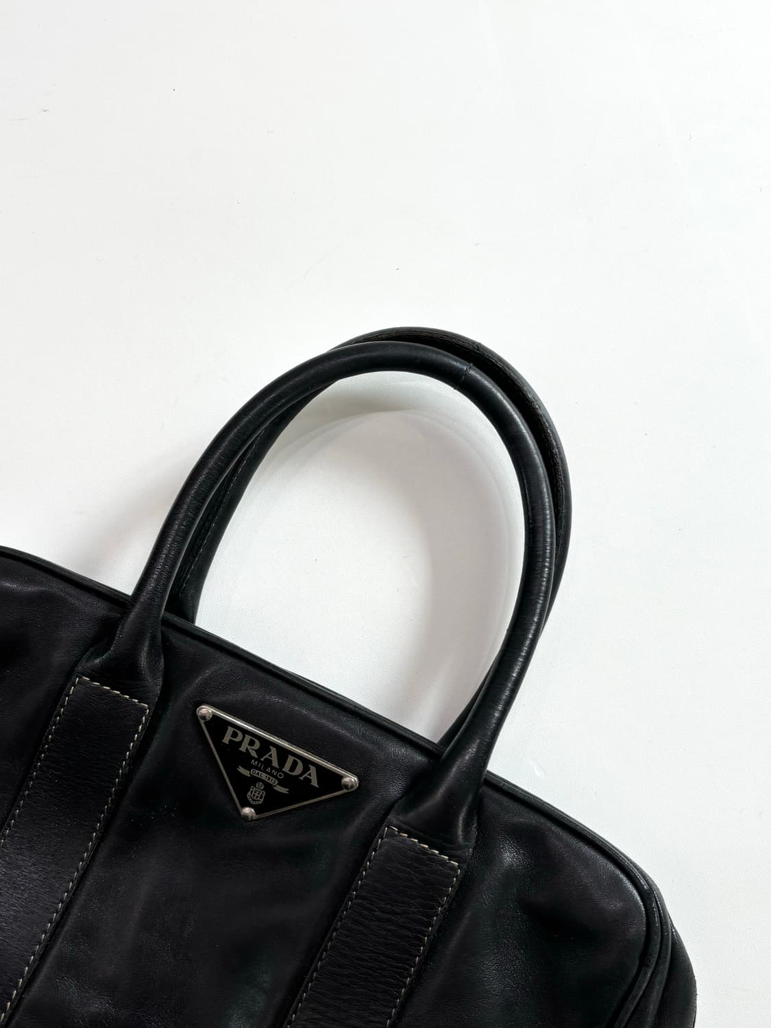 Prada 프라다 블랙 레더 토트백 상품이미지8