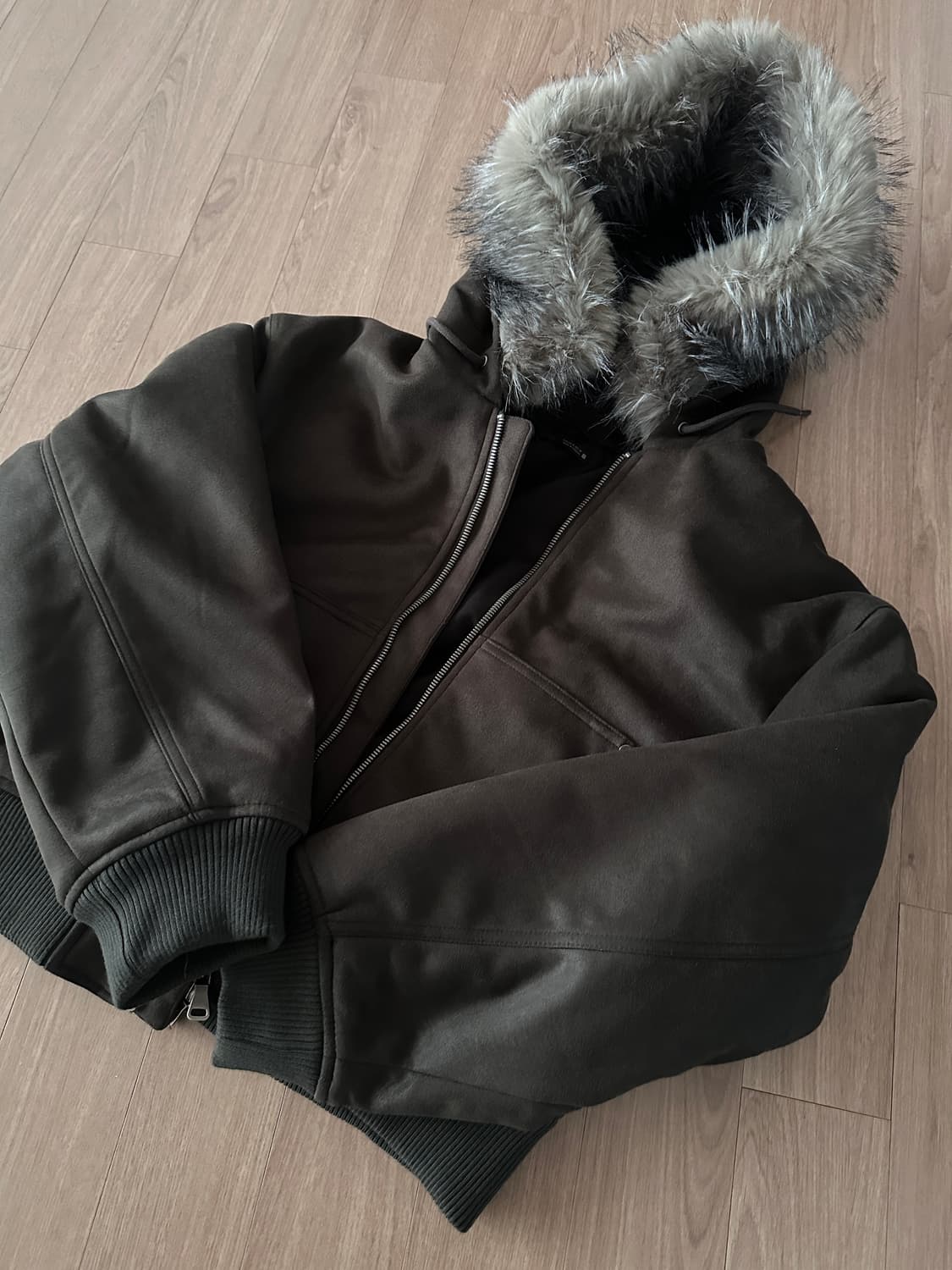 페이크 스웨이드 패딩 점퍼 S사이즈 상품이미지1