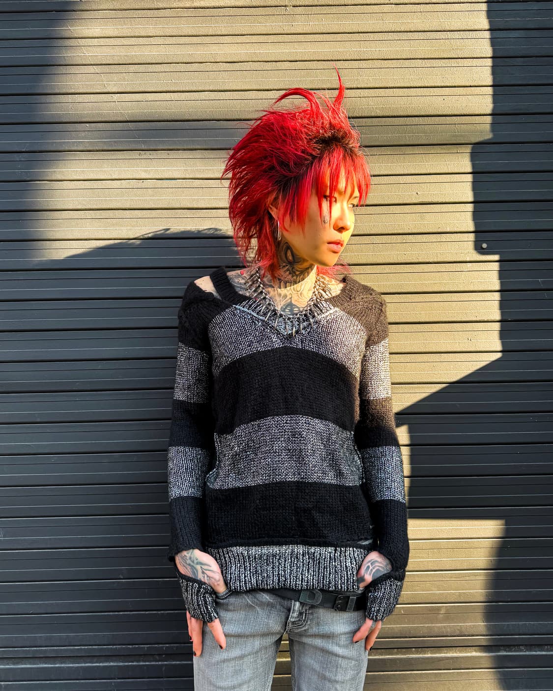 DIESEL – Black Stripe Distressed knit    상품이미지2