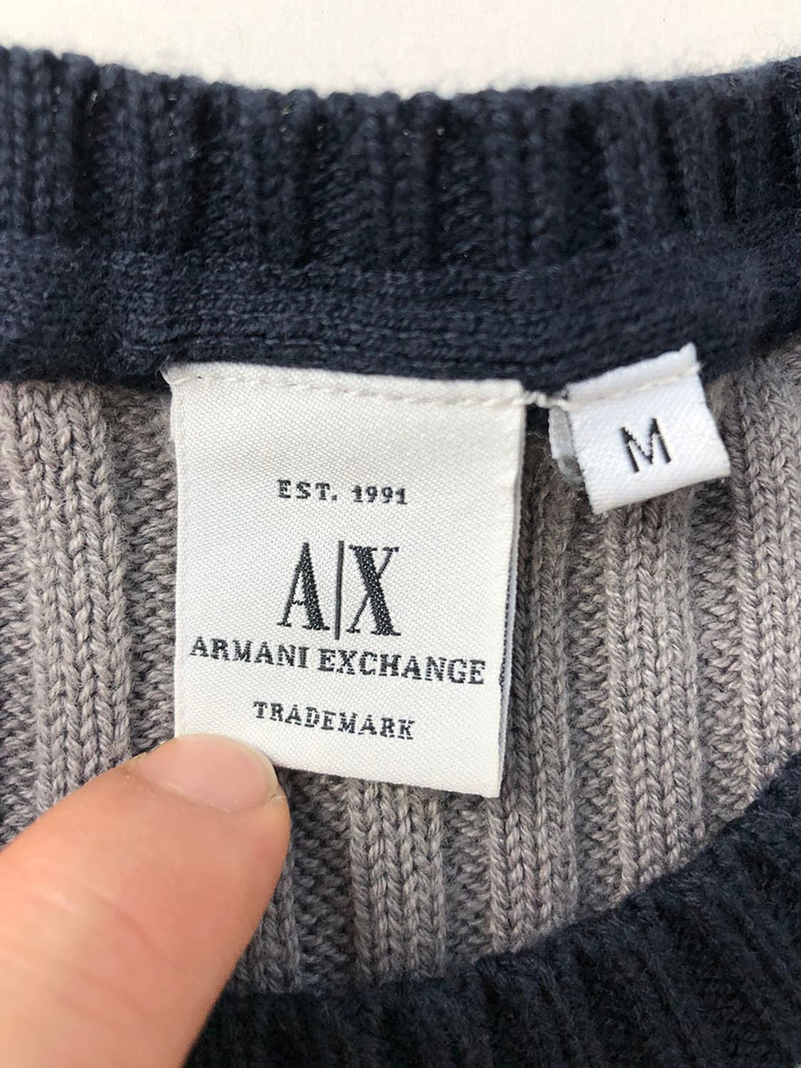 빈티지 아르마니 익스체인지 슬림핏 골지 니트 상품이미지3