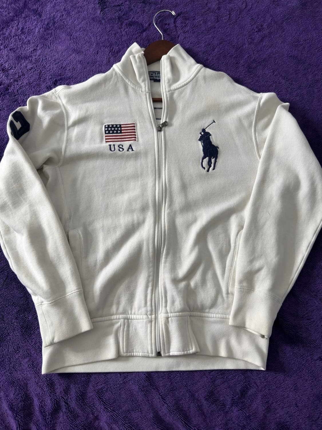 폴로 랄프 로렌 빅 포니 USA 성조기 화이트 집업 상품이미지1