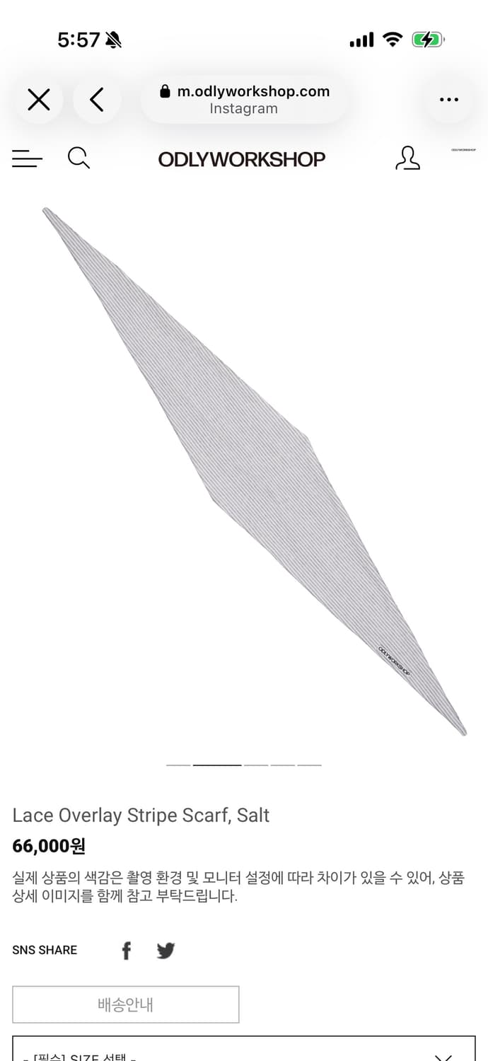 Odlyworkshop Lace Overlay Stripe Scarf,  상품이미지2