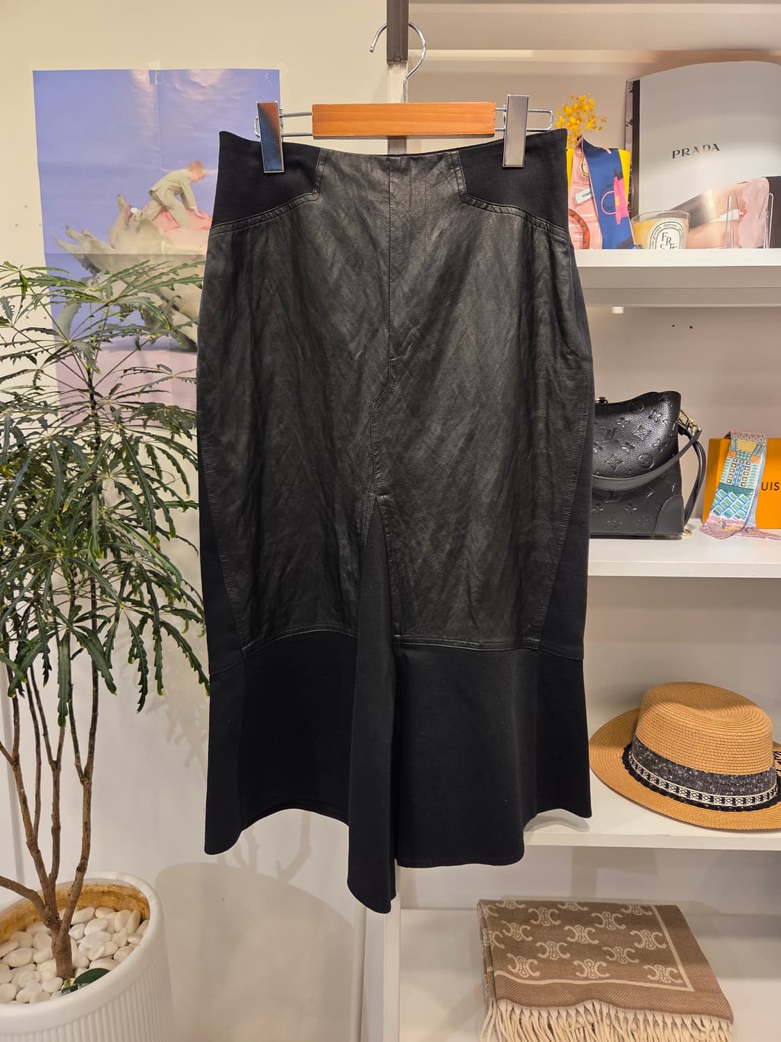 TIME 타임 비대칭 가죽 스커트 상품이미지1