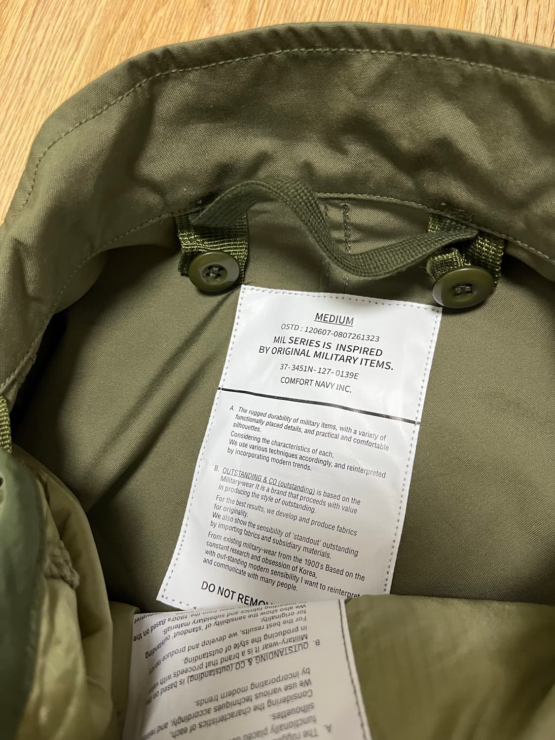 [새상품] 아웃스탠딩 M65 피쉬테일 파카 올리브 상품이미지5