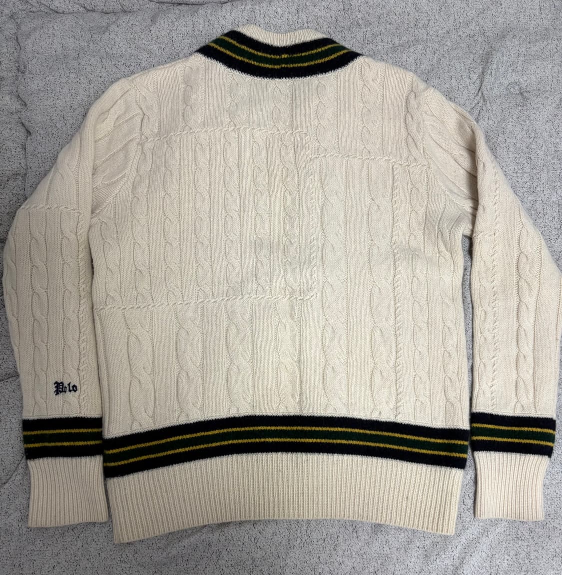 폴로 울 캐시미어 케이블 크리켓 니트 S 판매합니다. 상품이미지2