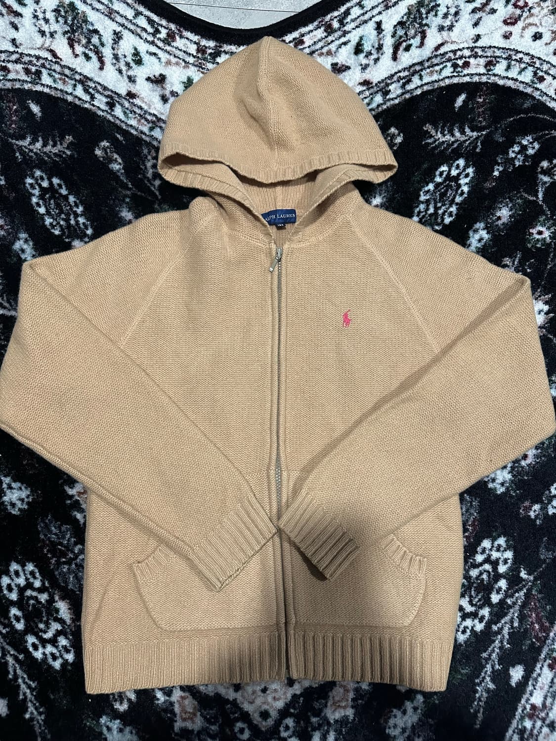 폴로 랄프로렌 니트 후드집업 베이지 상품이미지1