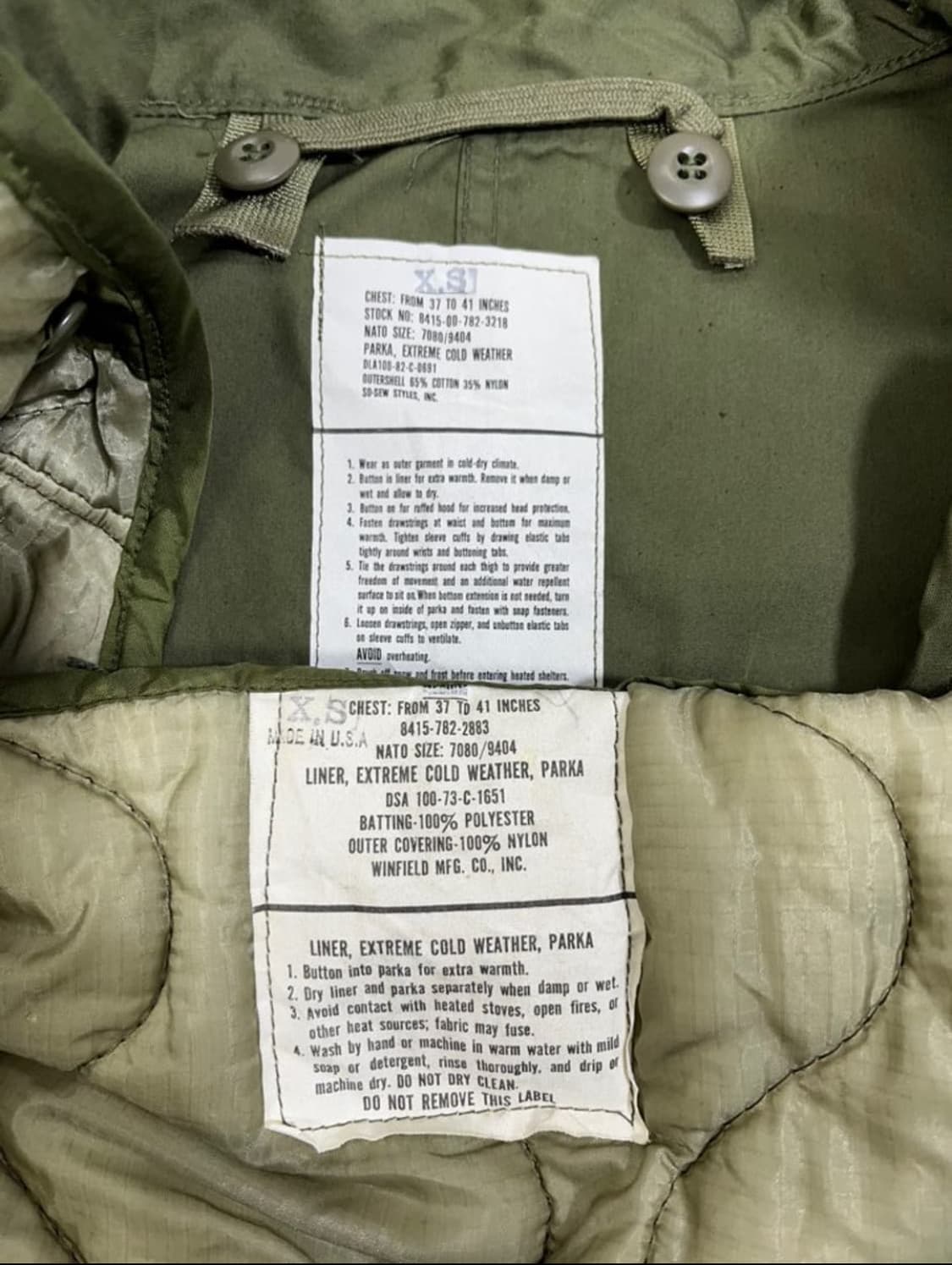 m65 피쉬테일 오리지널 개파카 XS 상품이미지6