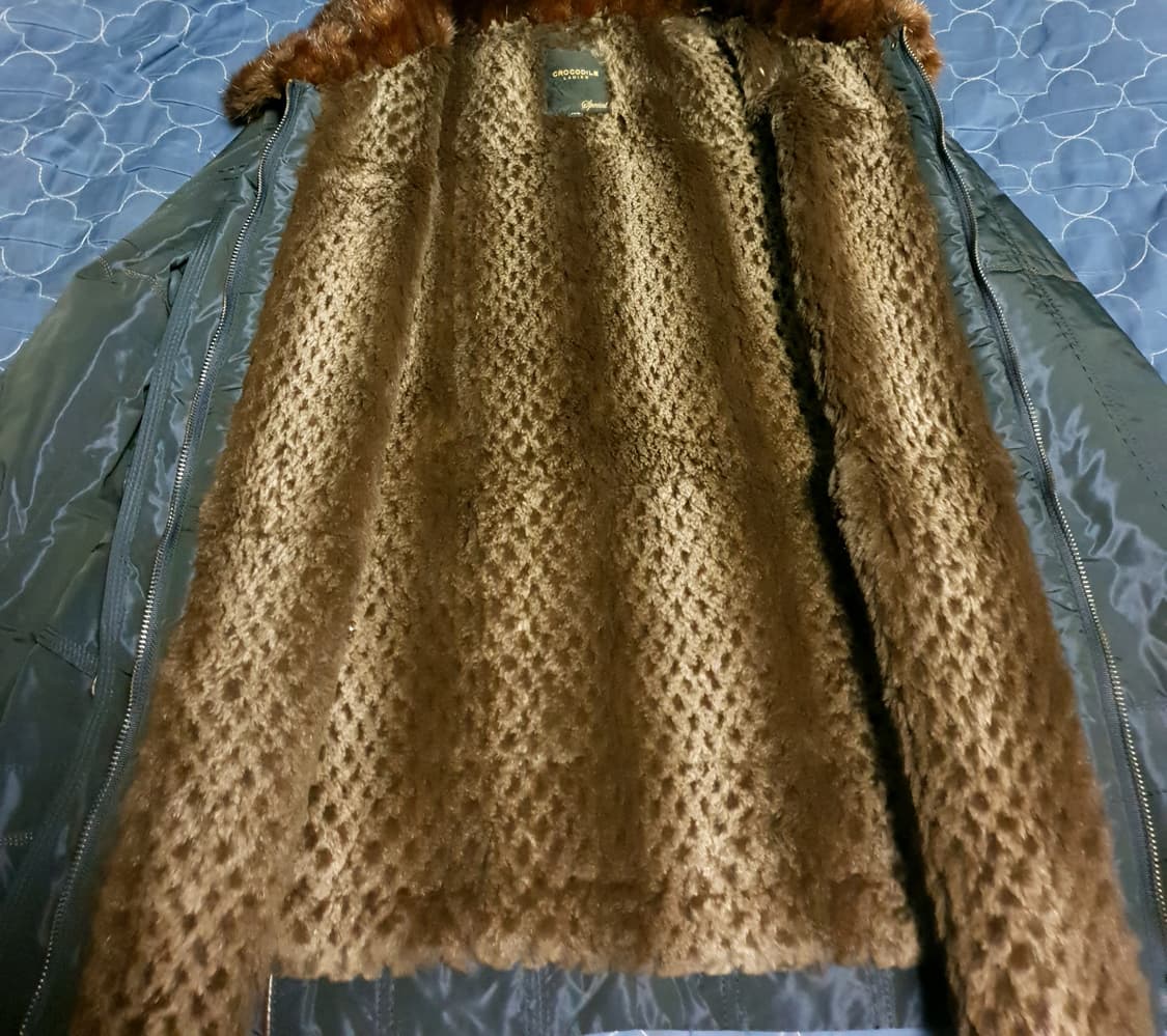 (한정판) 크로커다일 레이디스 밍크카라 안감토끼털 점퍼 네이비 (105) 상품이미지5