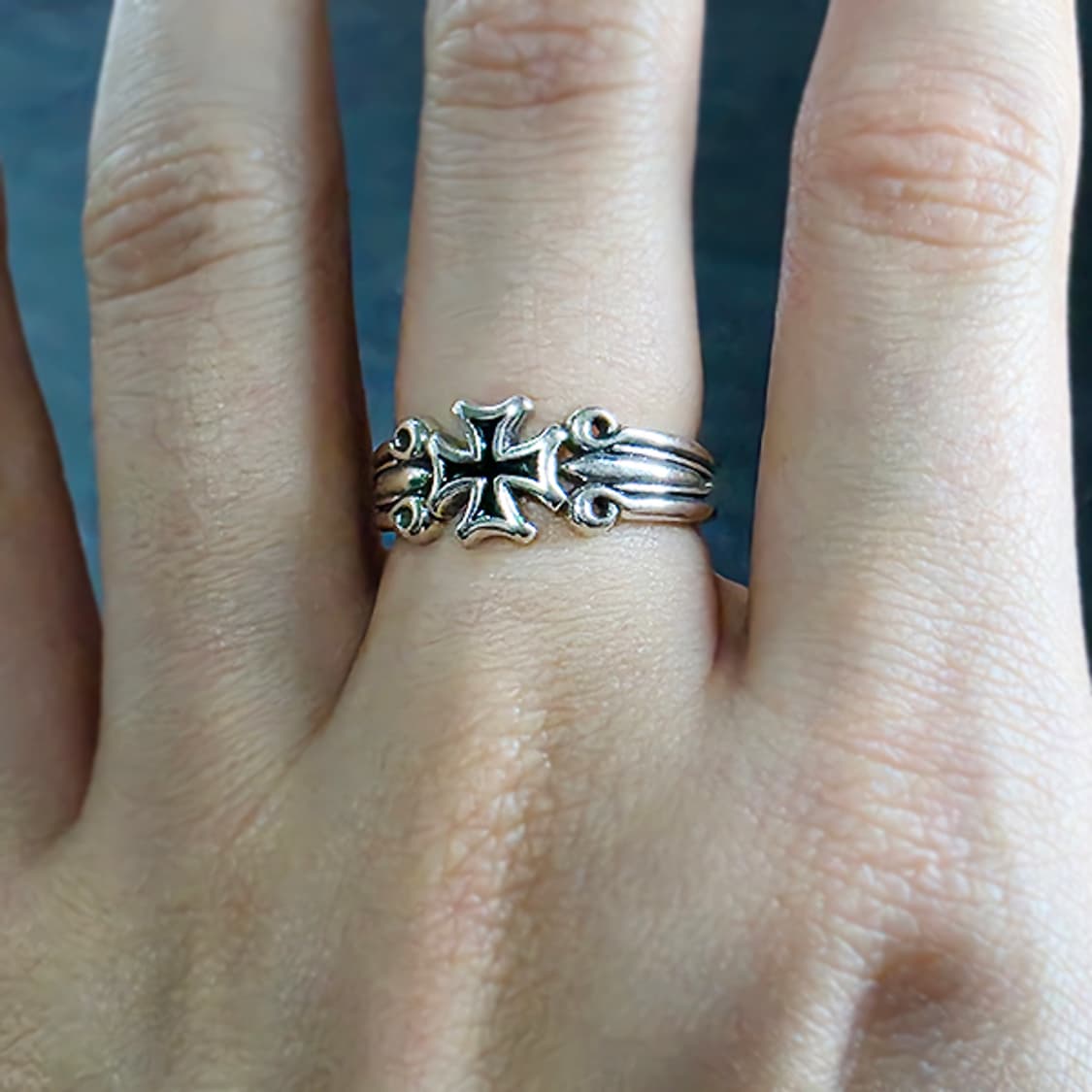 Citadel 백동 남자 엔틱 빈티지 명품 중세 고딕 십자가 반지 상품이미지6