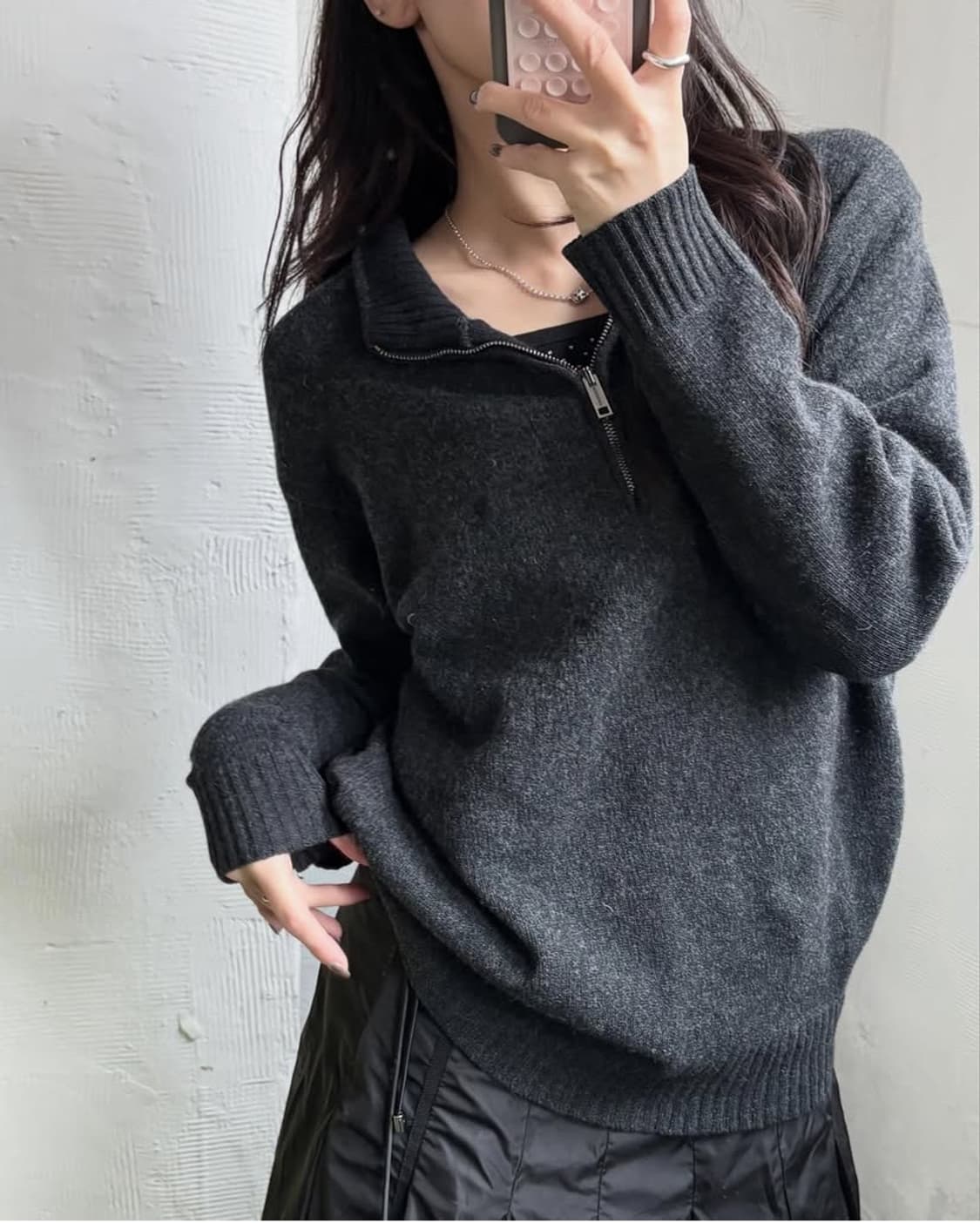 Burberry 버버리 램스울 차콜 하프집업 니트 상품이미지2