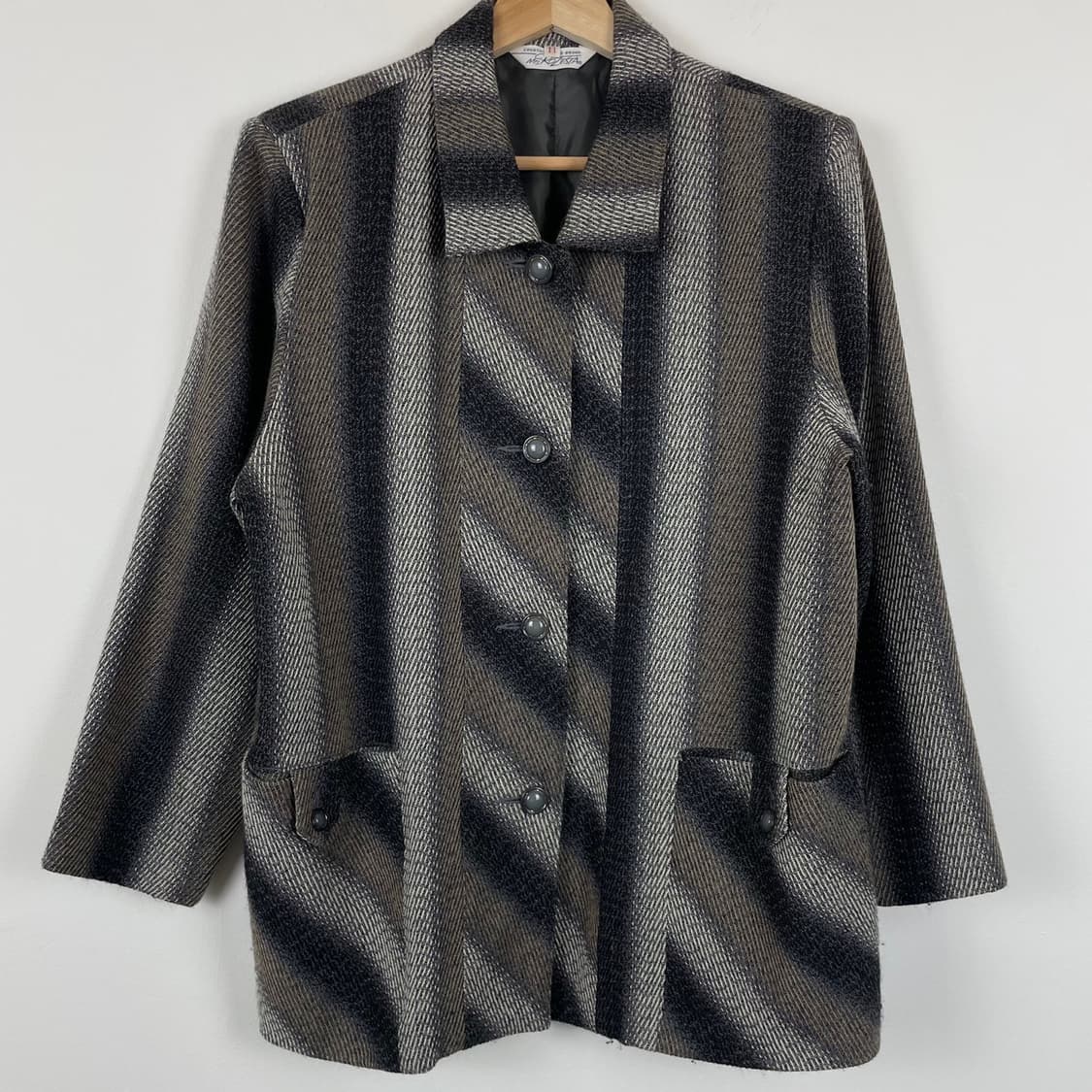 재패니즈 울 100% 패턴 카라 블레이저 상품이미지1