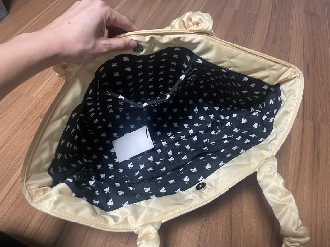 plzproject 플리즈프로젝트 퀄팅 셔링 쇼퍼백(옐로우) 상품이미지4