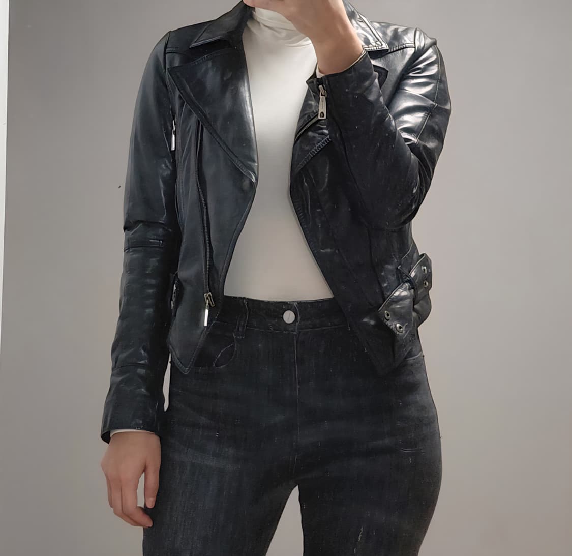 미샤 램스킨 카라 레더자켓 상품이미지4