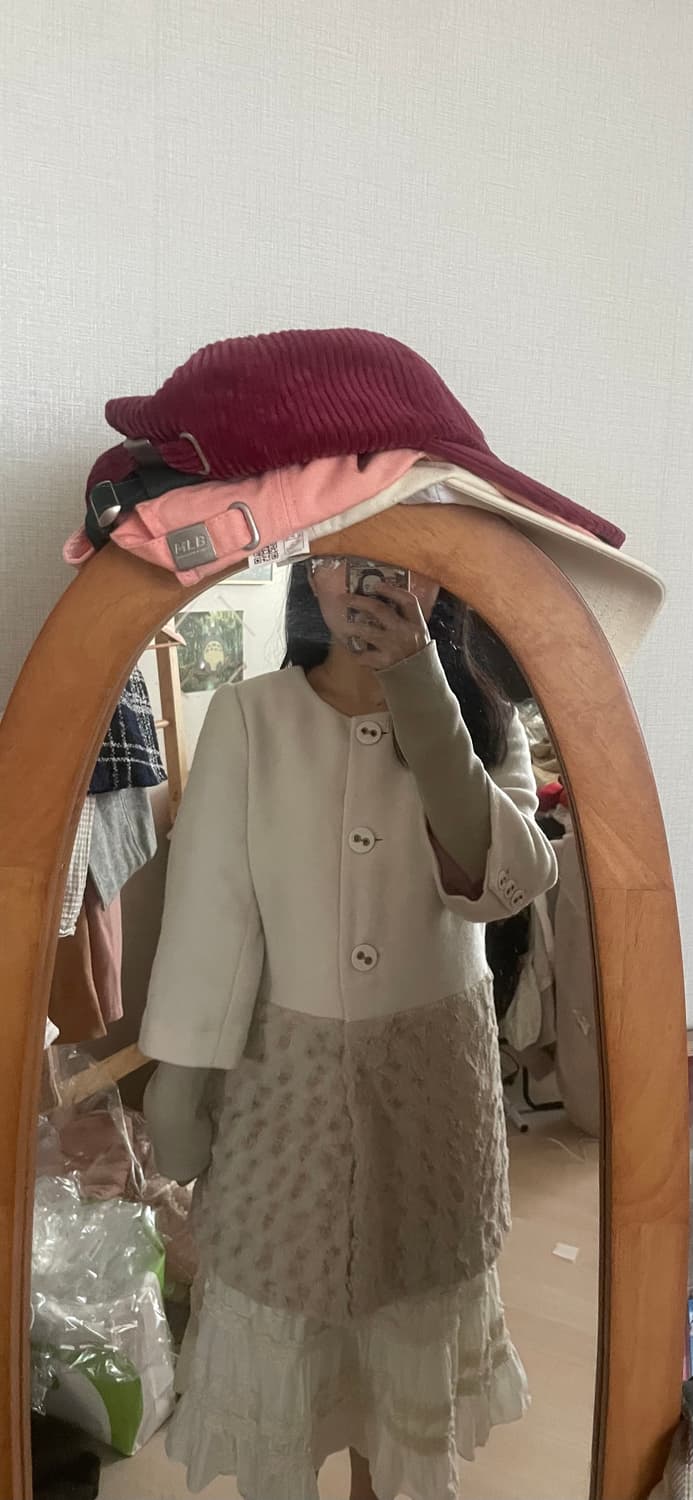 모리걸 빈티지 퍼 아이보리 코트🤍 상품이미지5