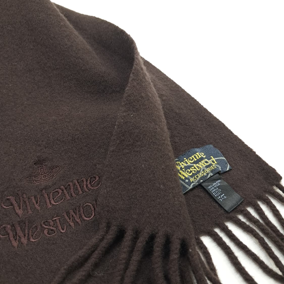 MX112 비비안 웨스트우드 다크브라운 목도리 머플러 상품이미지4