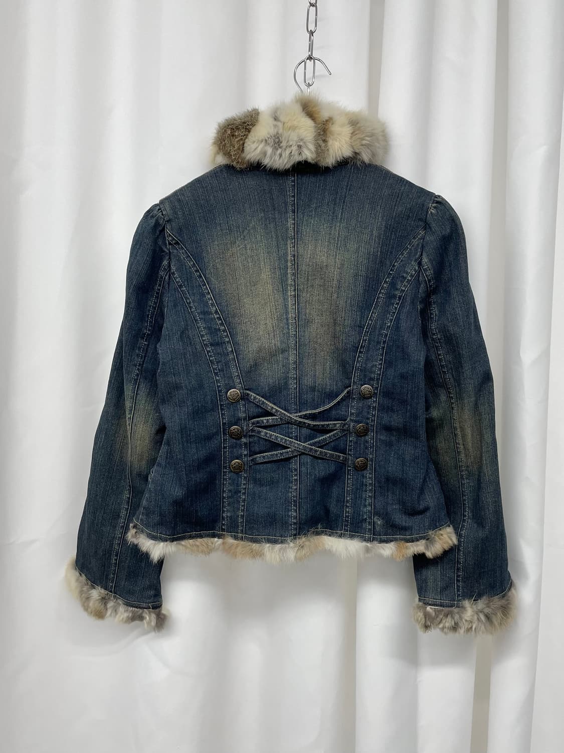 y2k 퍼트리밍 데님 아일렛 자켓 상품이미지7