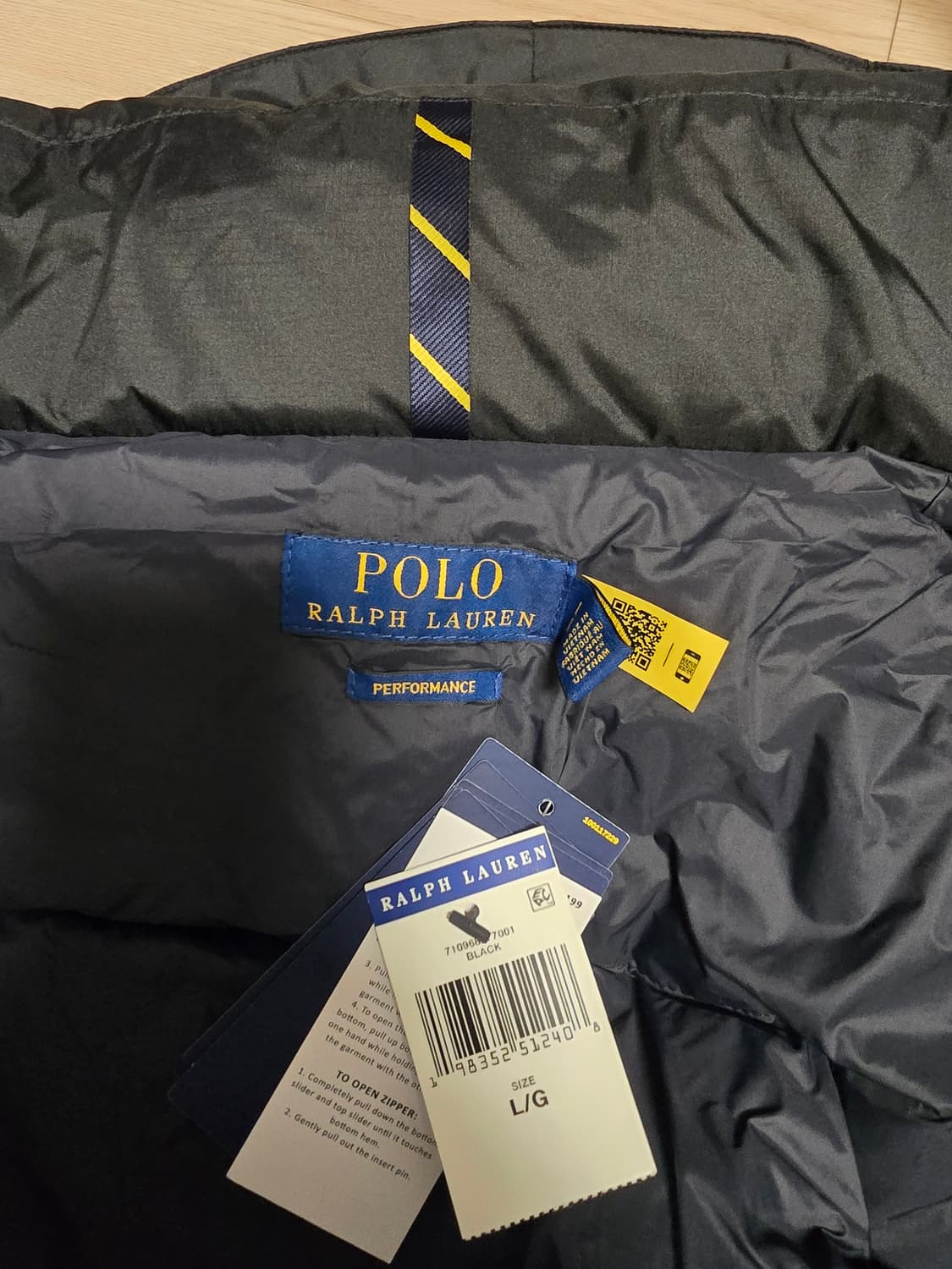 (새상품) 폴로 랄프로렌 고햄 다운 패딩 블랙  L사이즈 상품이미지4