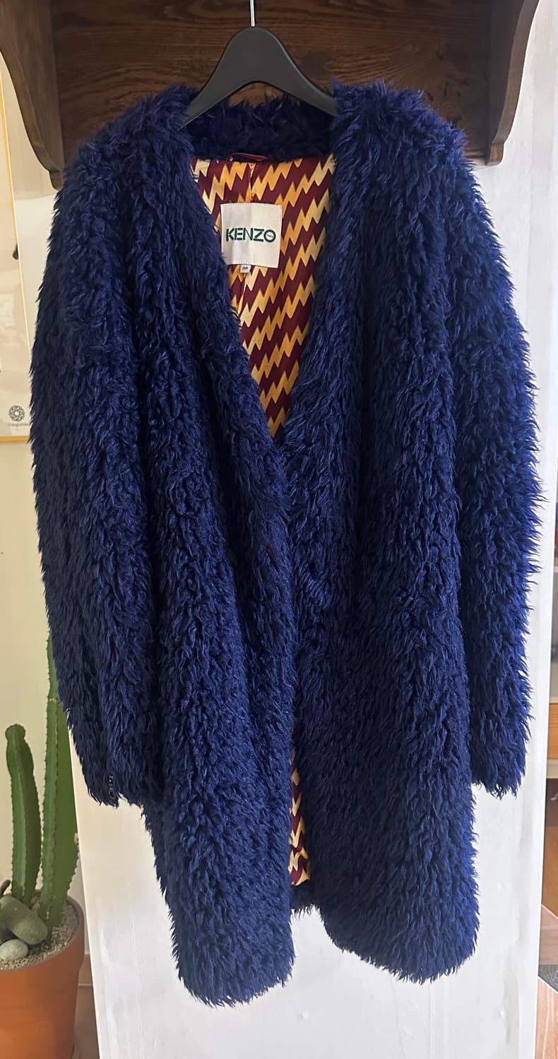 KENZO 겐조 퍼 코트 네이비 38 상품이미지1