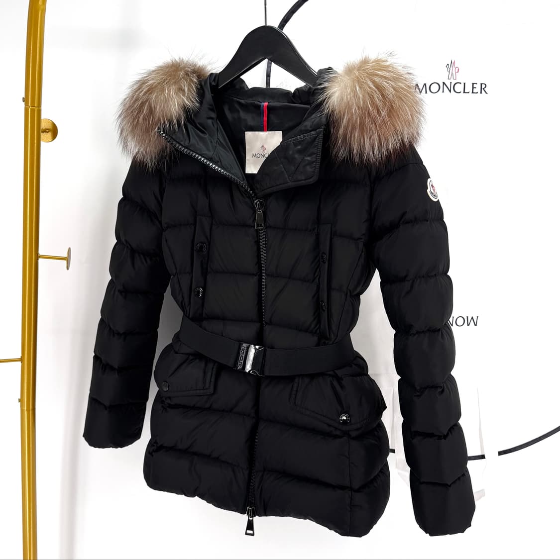 [0사이즈] 몽클레어 클리온 폭스퍼 여성 패딩 블랙 상품이미지1