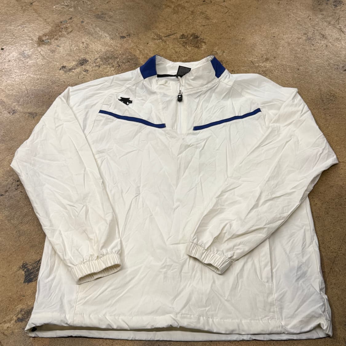 [정품/95] 데상트 화이트 블루 하프집업 바람막이 b10 상품이미지2