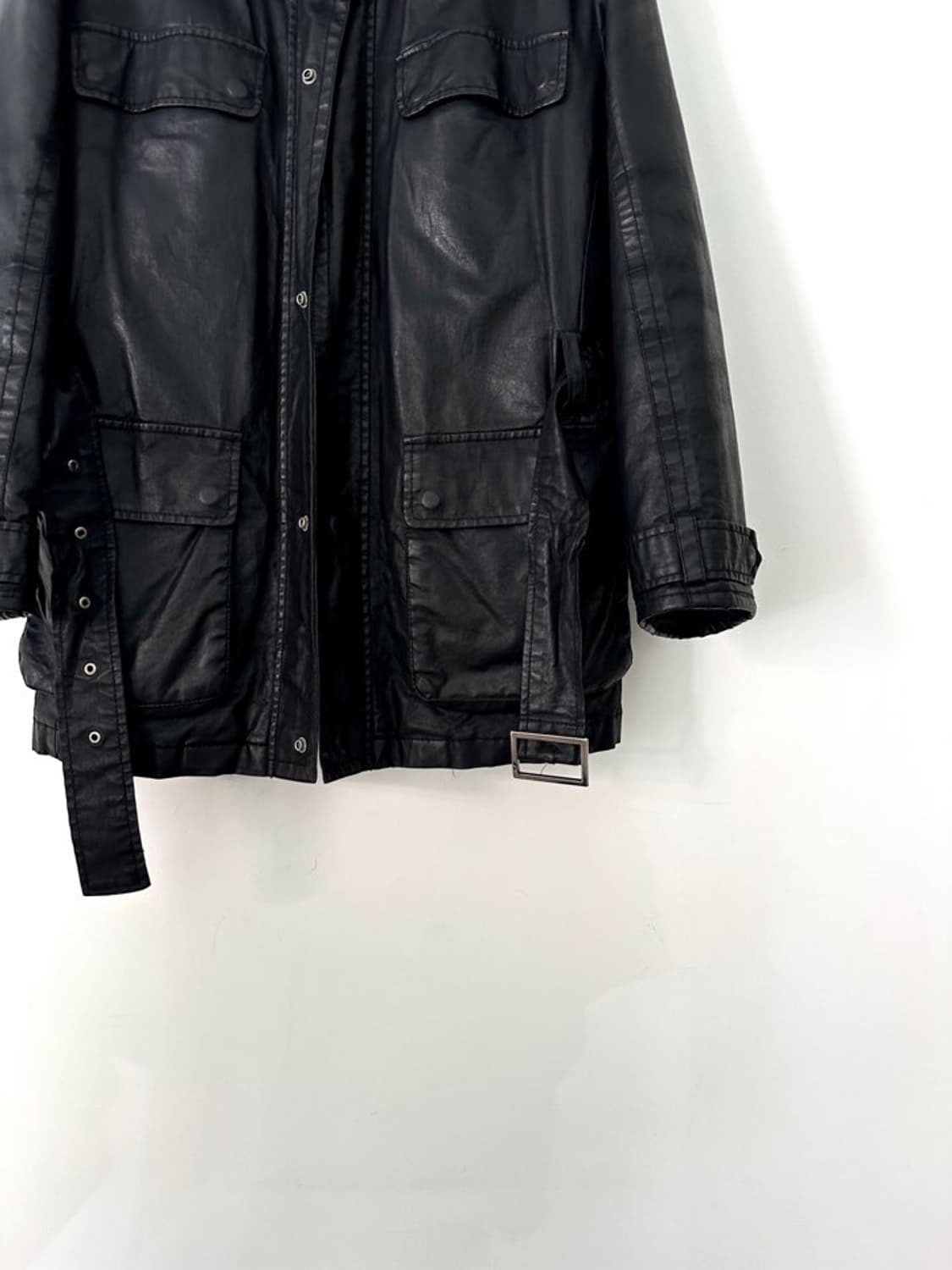 Komodosquare loose buckle leather jacket 상품이미지4