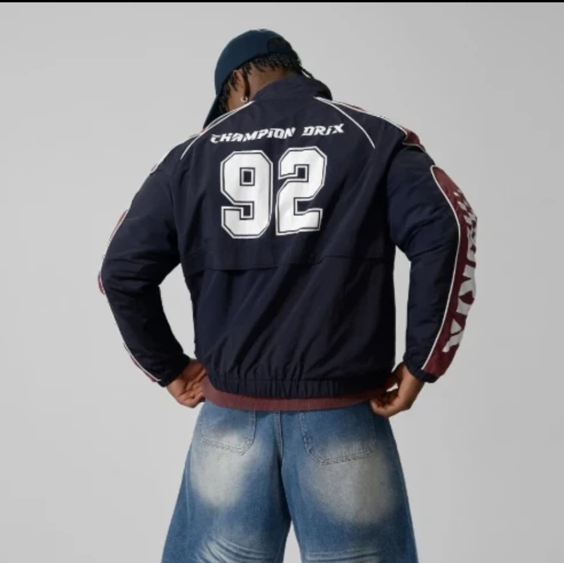 새상품) 남녀공용 드릭스 배색 레이싱 자켓 바람막이 네이비 상품이미지3