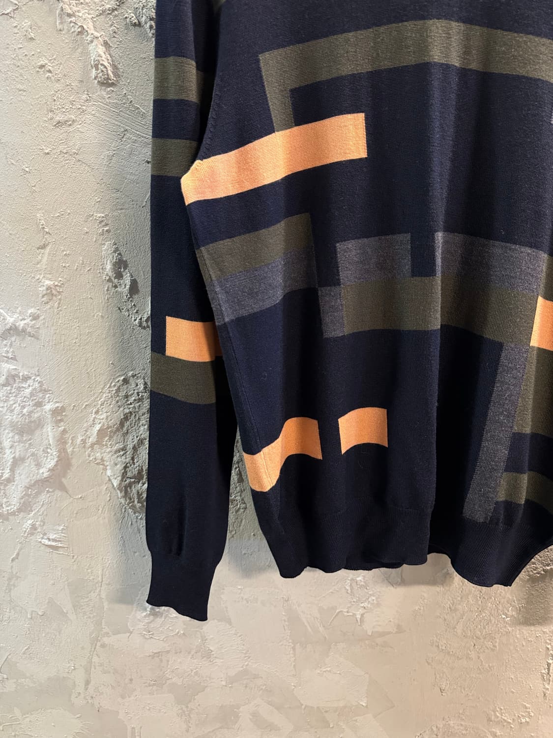 M 폴스미스 Paul Smith PS 메리노 울 패턴 니트 네이비 상품이미지2