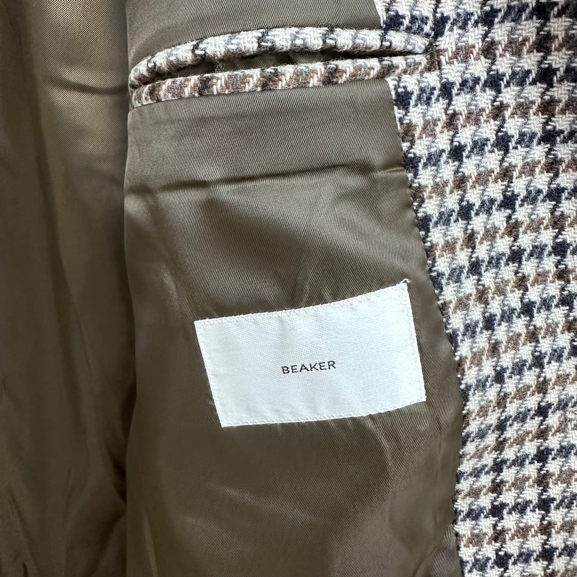 (새제품) 비이커 BEAKER 울 체크 코트 105 J12 상품이미지6