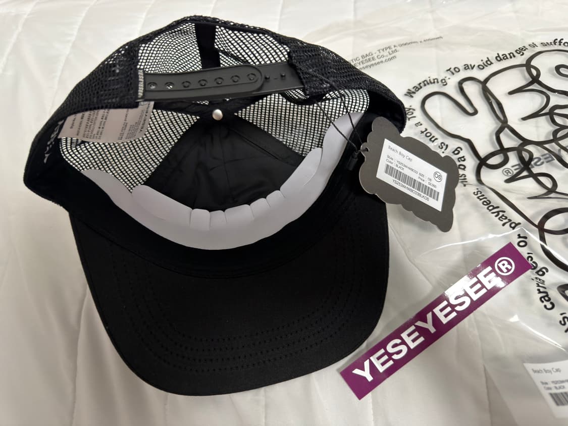 (새상품)YESEYESEE 예스아이씨 비치 보이 캡 블랙 상품이미지7