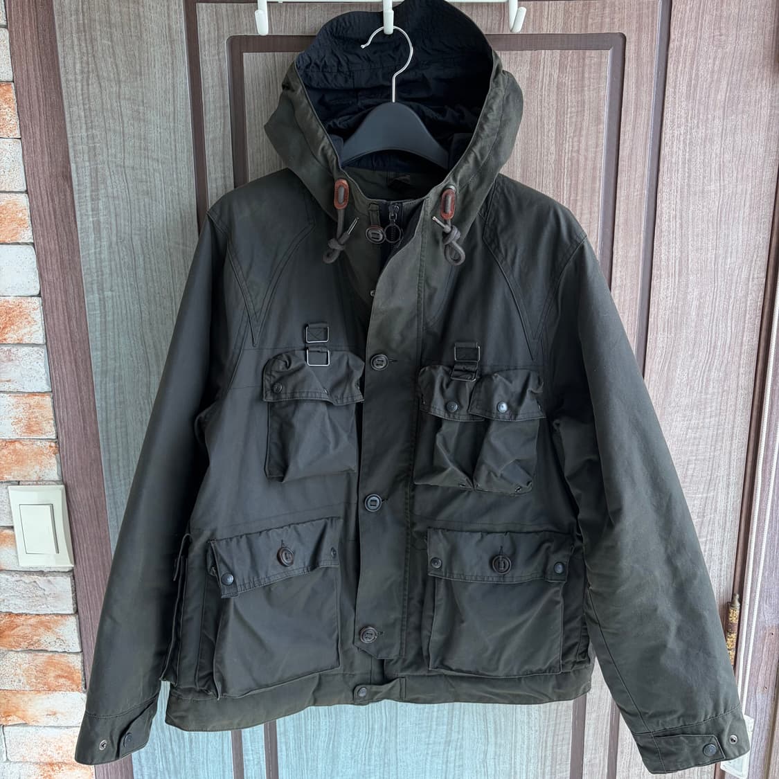 (M)이스트로그 m70 자켓 퀄팅 점퍼 왁스드 올리브 카키 상품이미지3