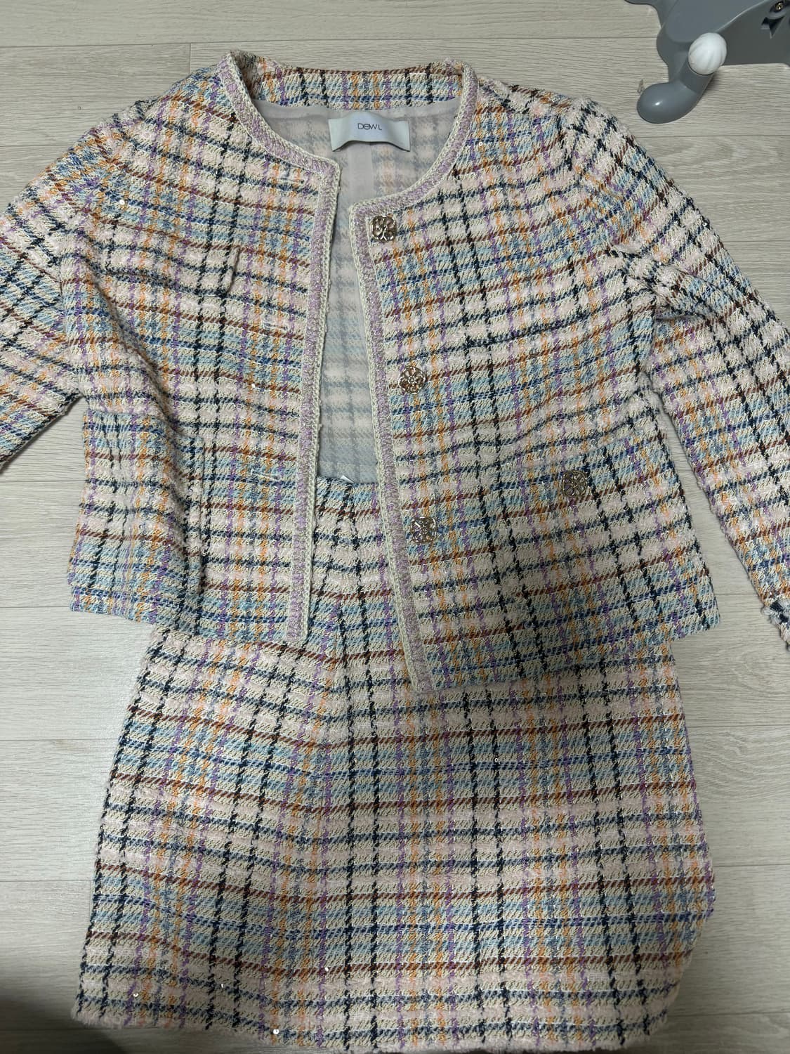 DEWL 트위드 자켓 스커트 셋업 55 상품이미지2