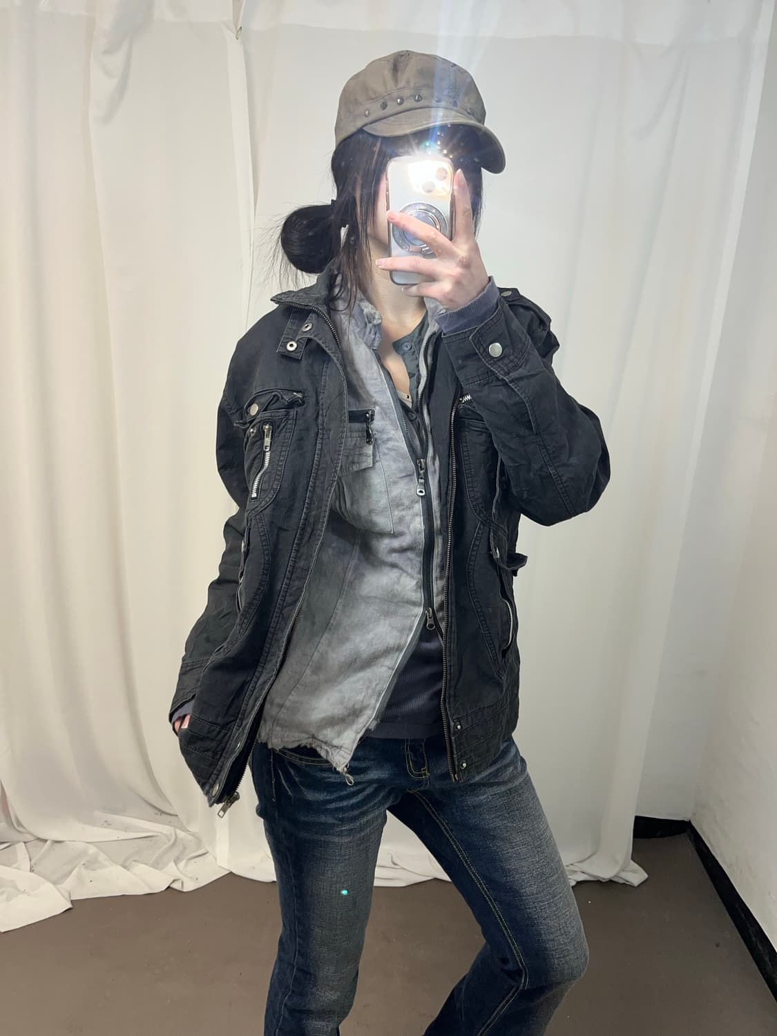 Y2K 차콜 유틸리티 자켓 상품이미지2