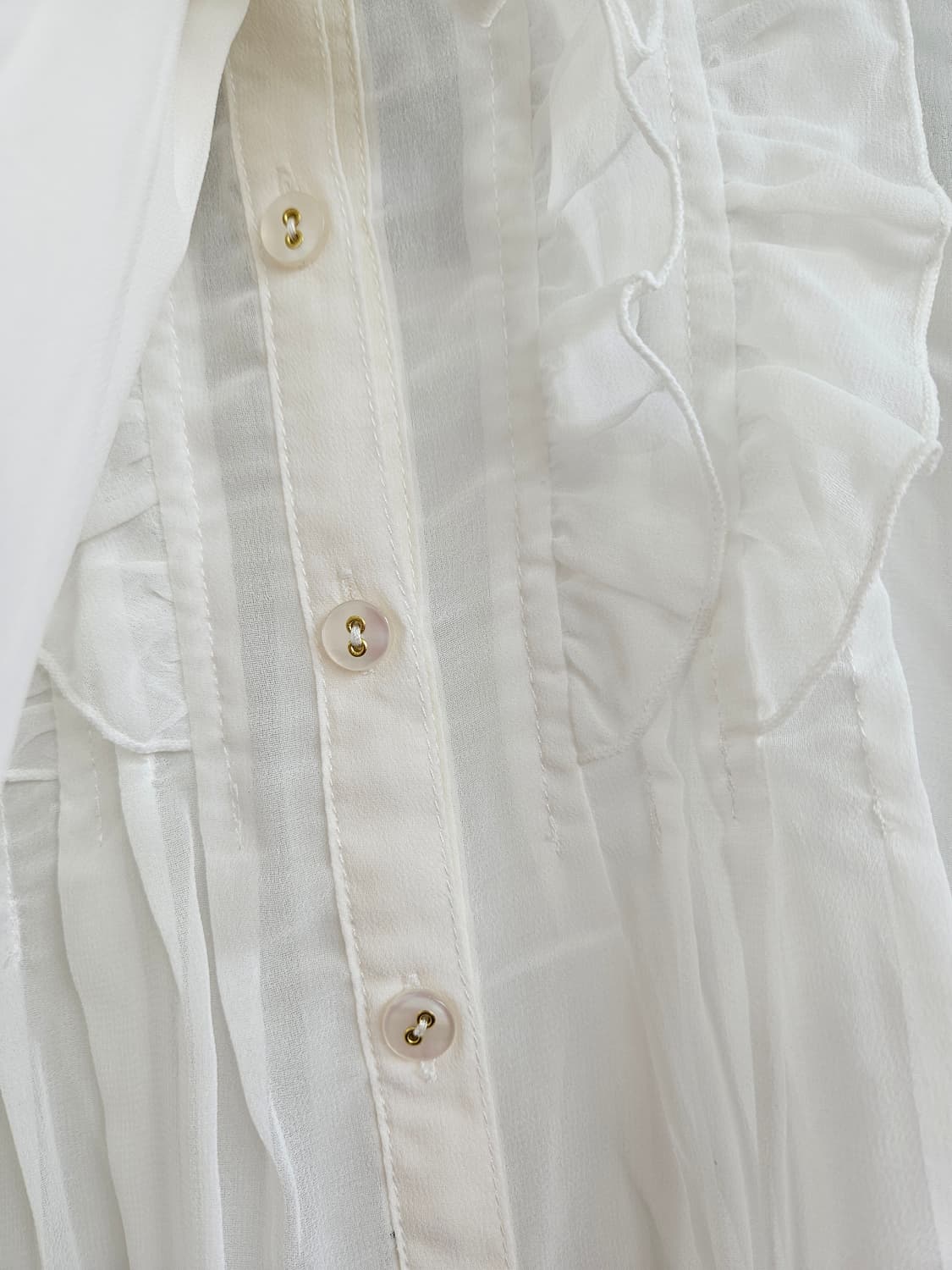 화이트 리본 쉬폰 블라우스 상품이미지6