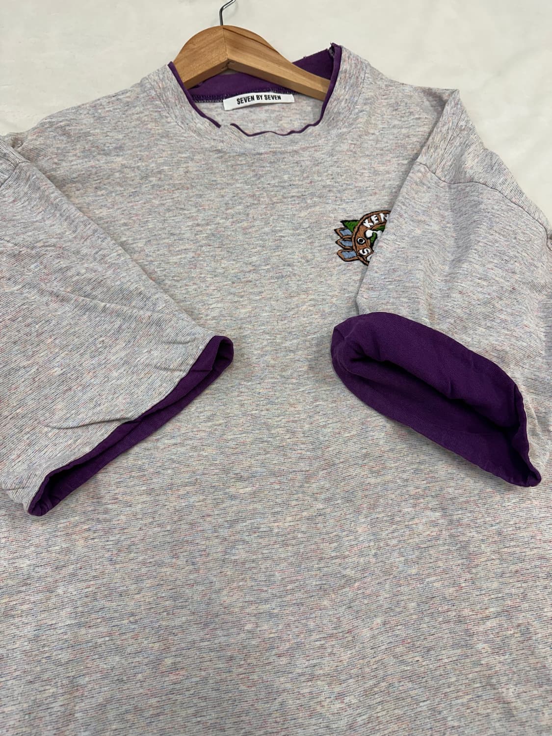 (F)SEVEN BY SEVEN 자수 패치 레이어드 반팔 상품이미지5