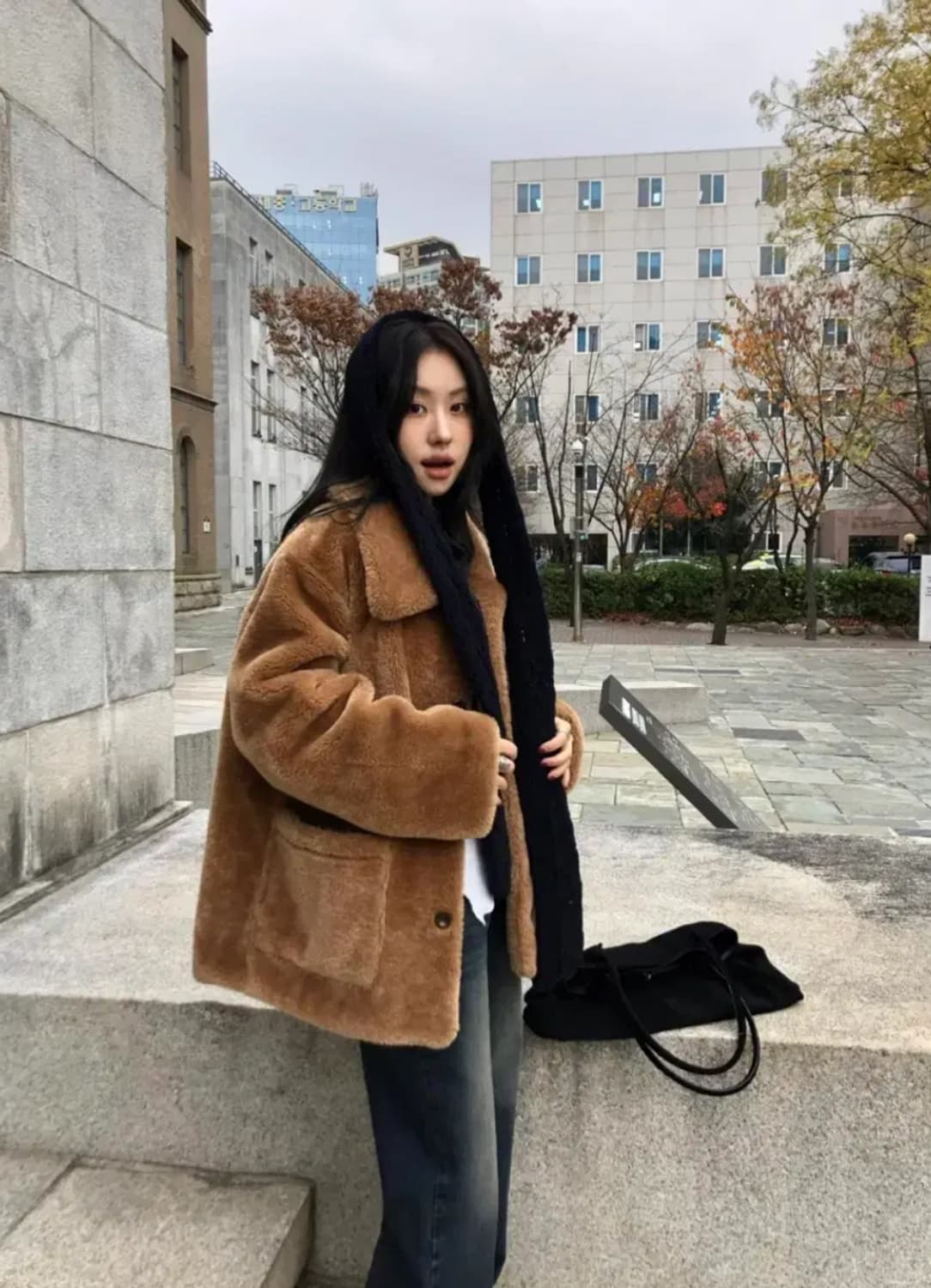 러브유쏘머치 카라털 점퍼 테디베어무스탕 브라운 상품이미지4