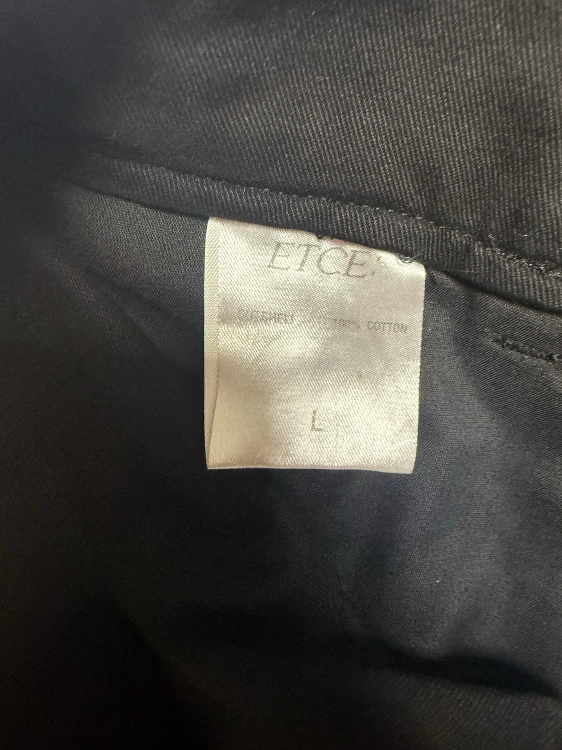 ETCE 더블 니 코튼 팬츠 블랙 L 상품이미지4