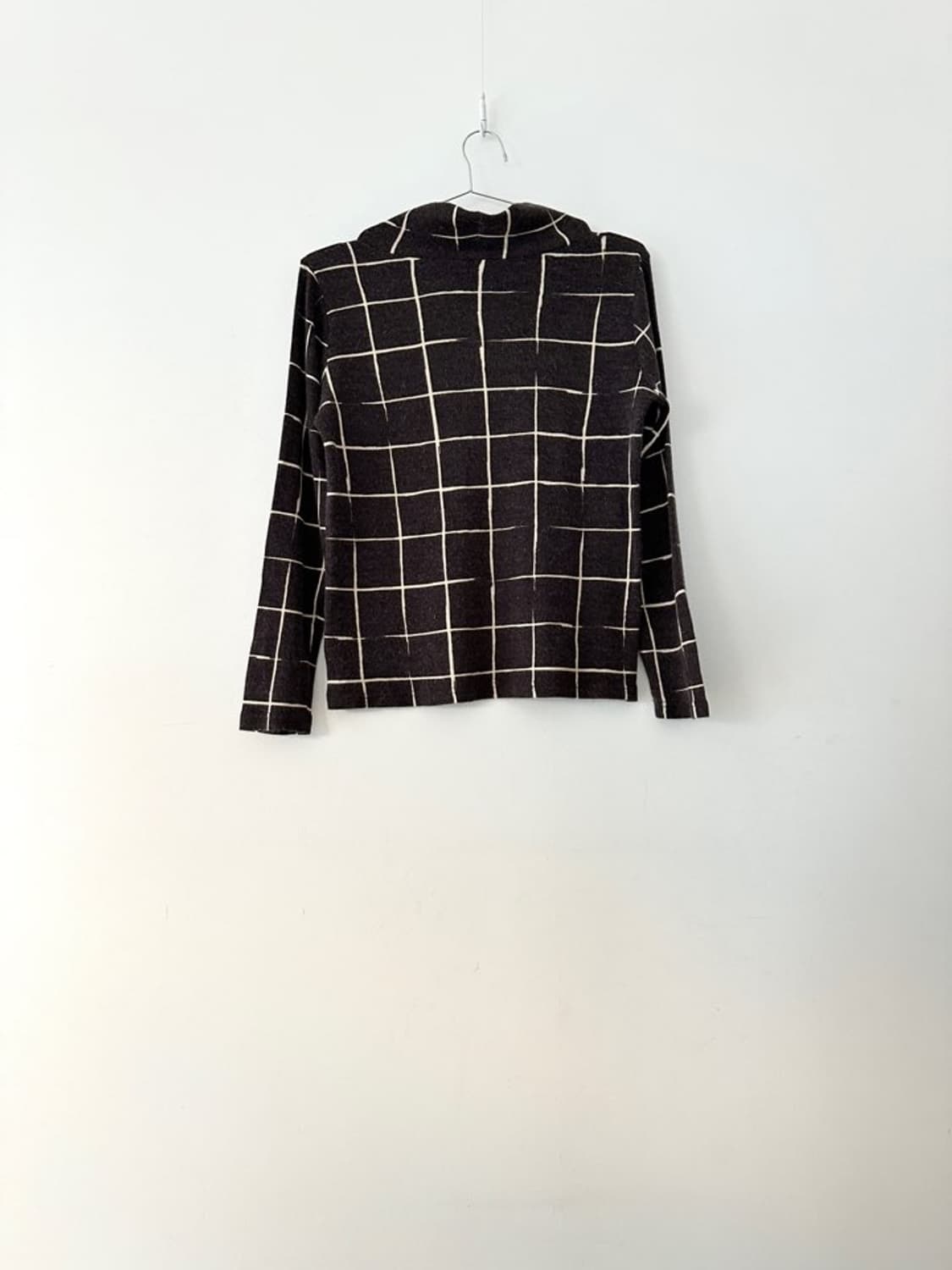 Grid warm moc neck top / deep brown 상품이미지4