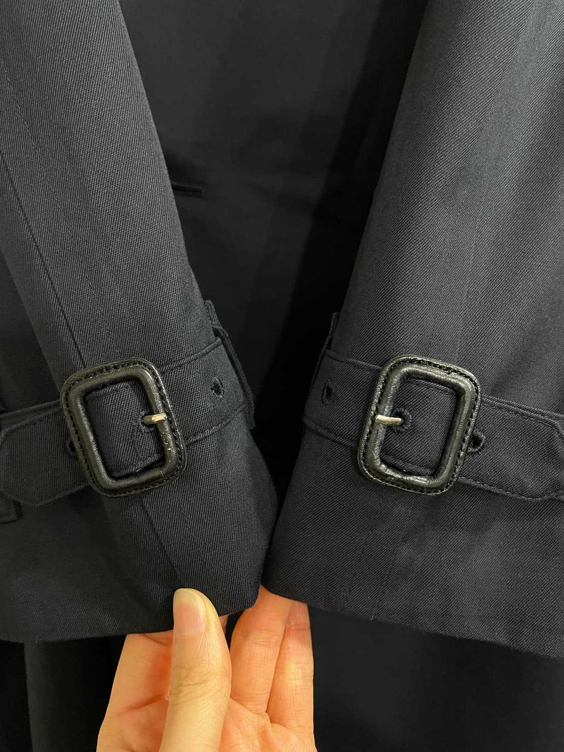 버버리 더블 브레스티드 트렌치 코트 네이비 42R 상품이미지5