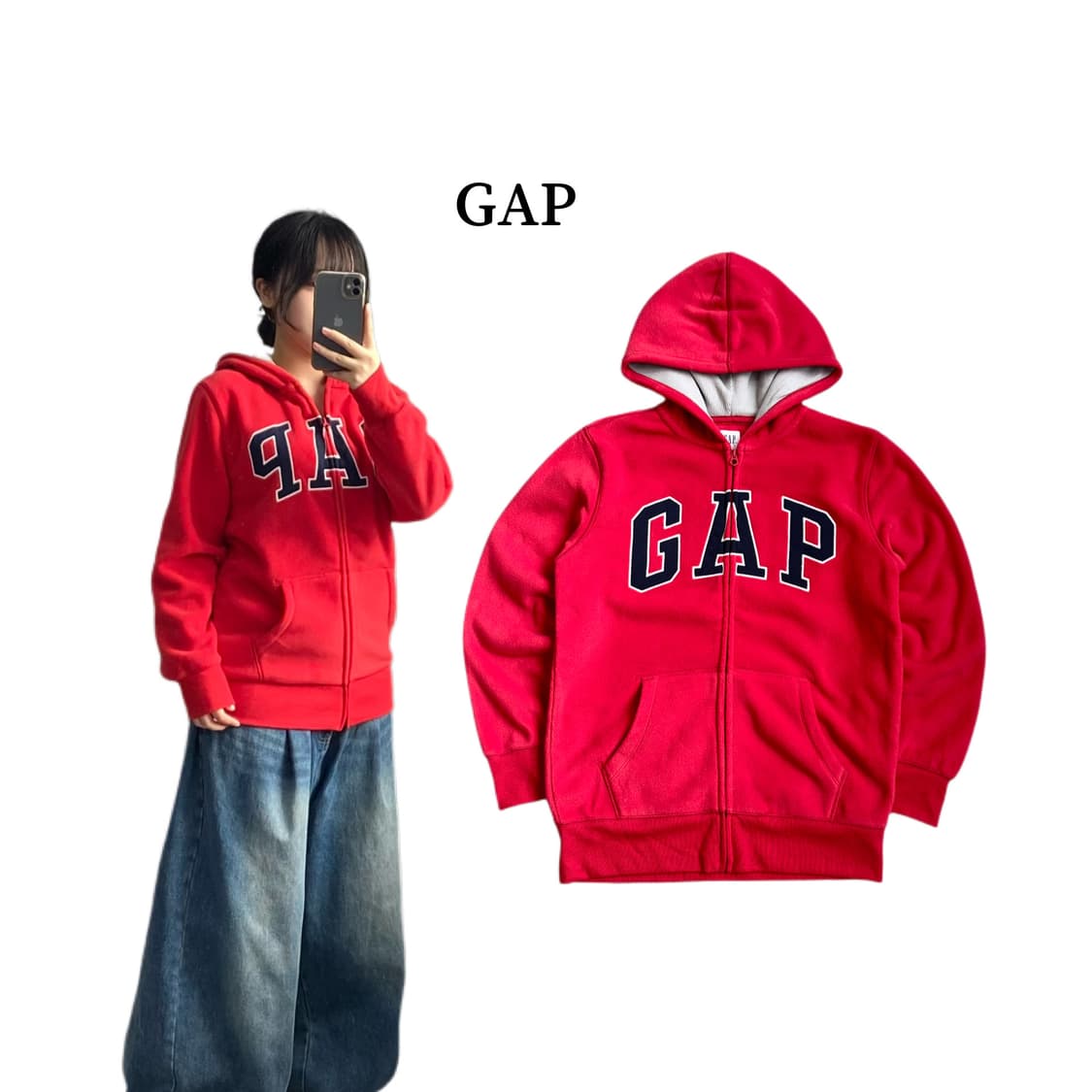 갭 빅로고 후드집업 상품이미지1