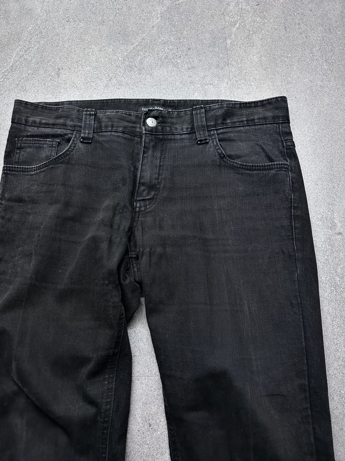 돌체앤가바나 롱 블랙 워싱 데님 팬츠 상품이미지4