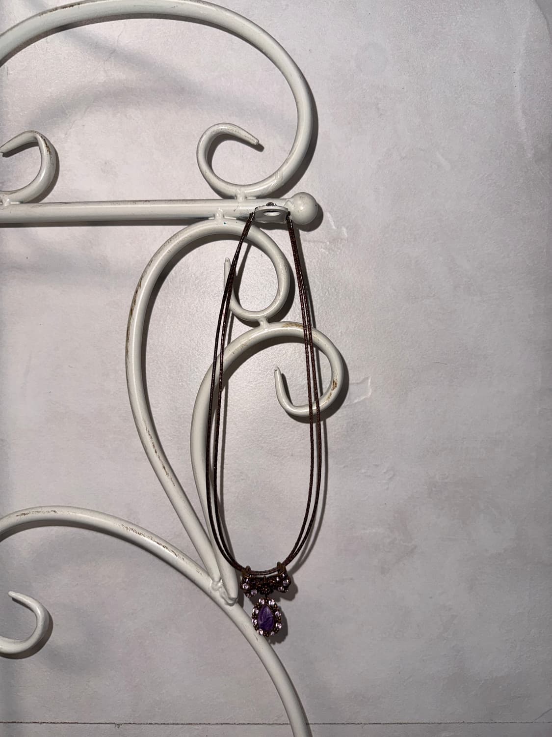 Purple ribbon cubic necklace  상품이미지5