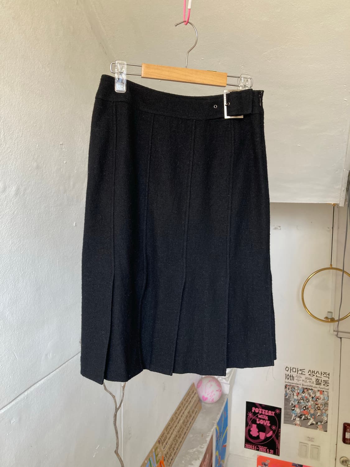 빈티지 버클 미디 스커트 상품이미지1