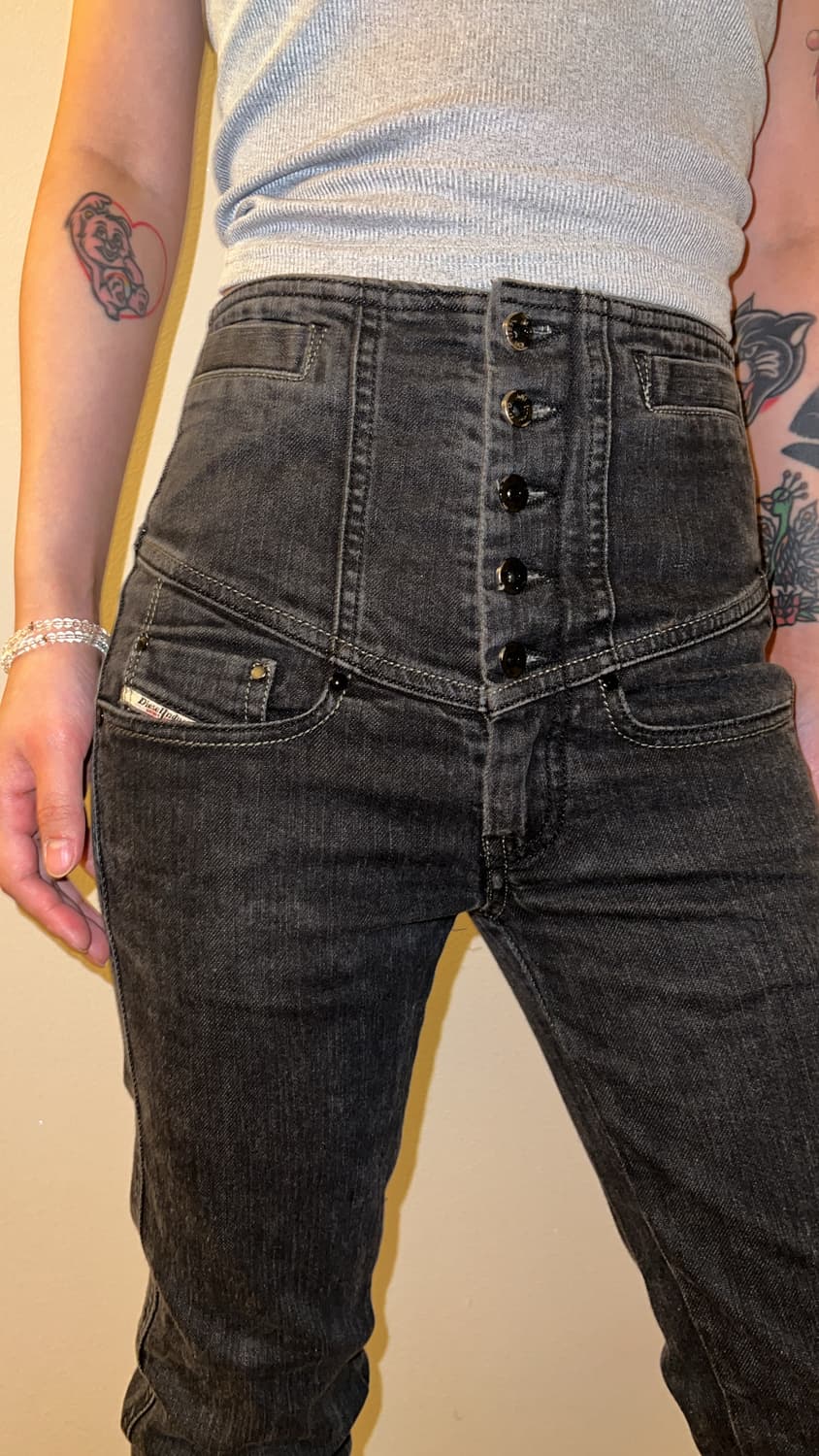 Diesel Corset Black Denim Jeans 상품이미지2