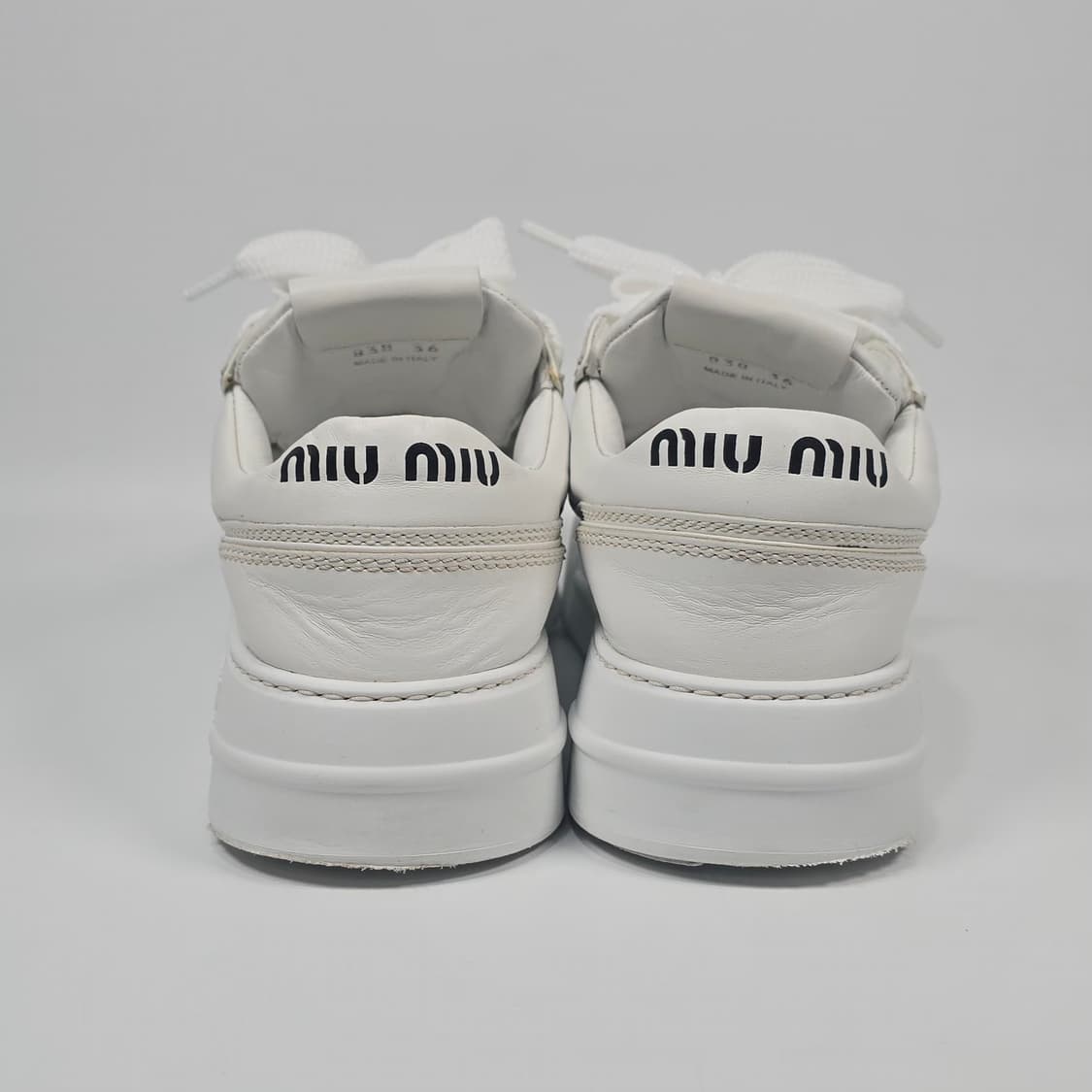 미우미우 로고 레더 스니커즈 ( 230 ) 상품이미지3