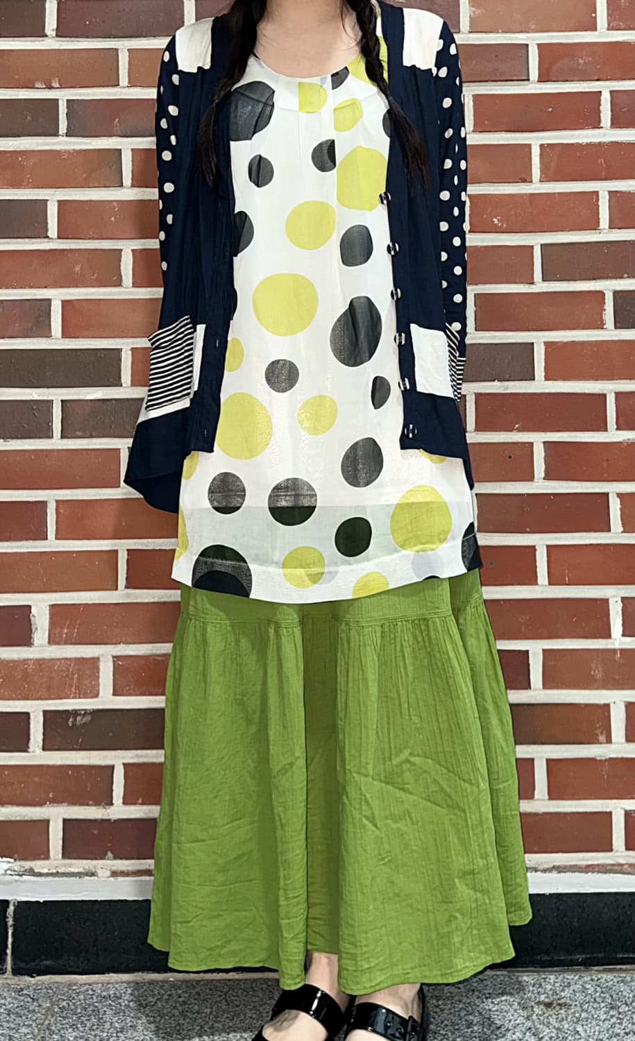 풋과일 도트 소녀 빈티지 코디세트 3pcs 상품이미지5