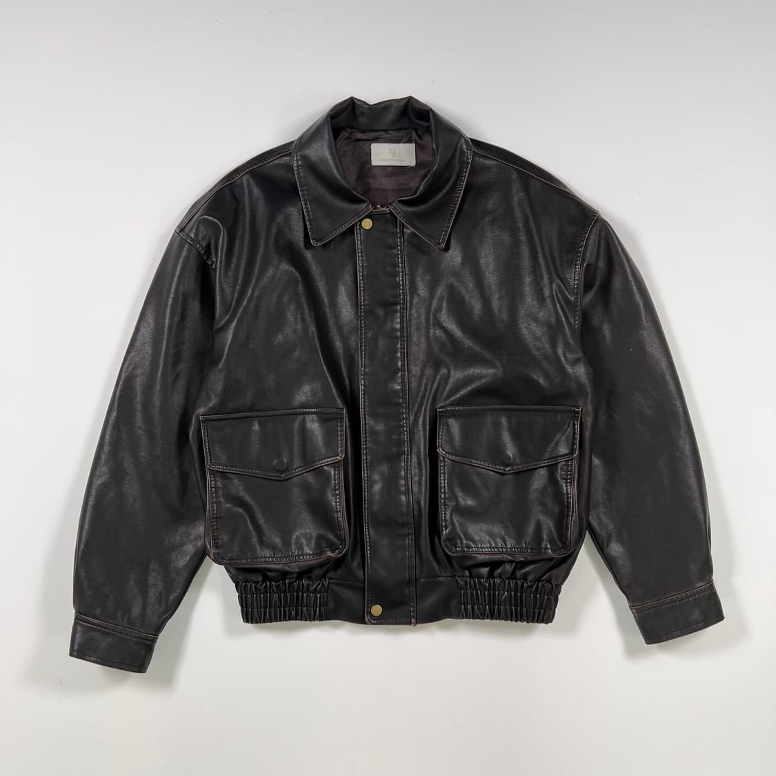 MJ 빈티지 레더 봄버 자켓 상품이미지1
