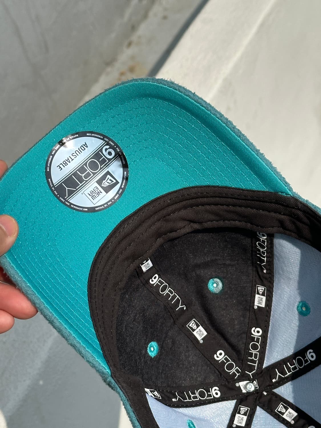 [M-L] 뉴에라 9FORTY 청록 플리스 볼캡 모자 상품이미지5