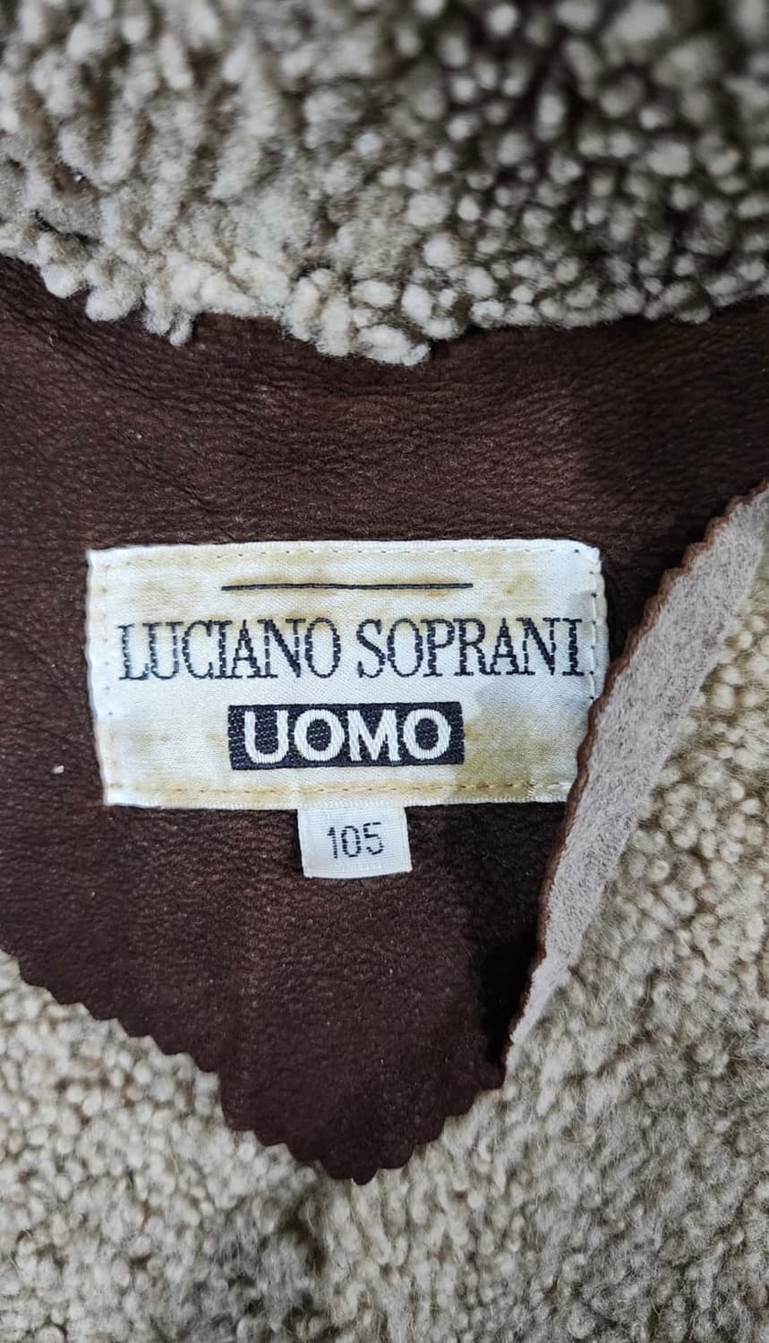 빈티지 루치아노 소프라니 양가죽 양털 세무 조끼 상품이미지5